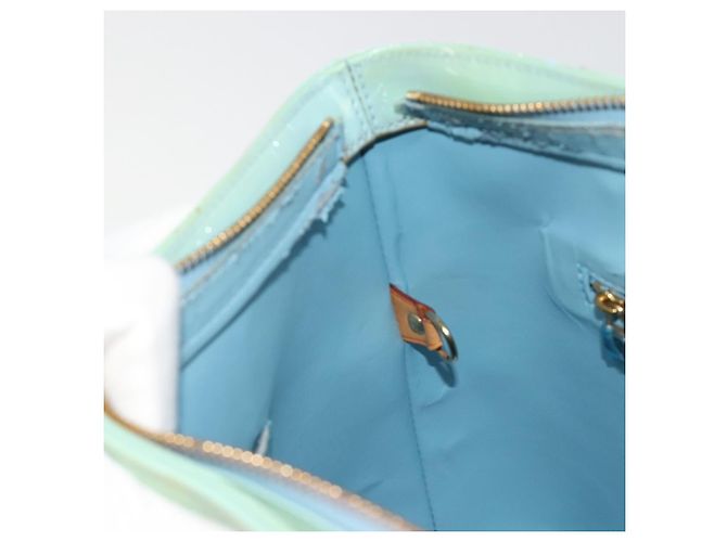 LOUIS VUITTON Borsa Monogram Vernis Houston Baby Blue M91005 LV Auth 184172 Blu chiaro - vista 24