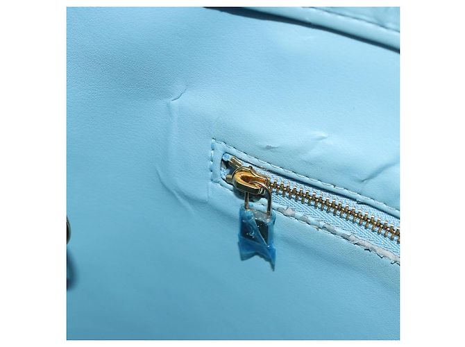 LOUIS VUITTON Borsa Monogram Vernis Houston Baby Blue M91005 LV Auth 184172 Blu chiaro - vista 25