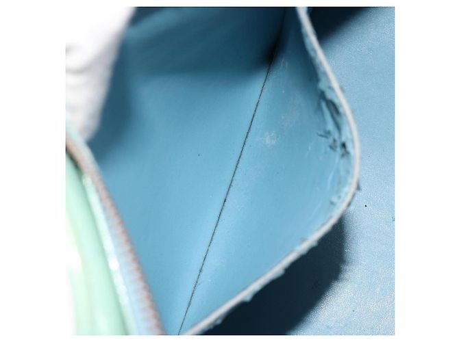LOUIS VUITTON Borsa Monogram Vernis Houston Baby Blue M91005 LV Auth 184172 Blu chiaro - vista 27