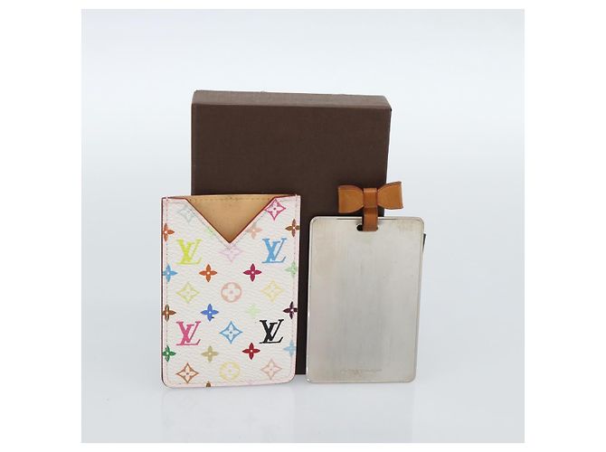 LOUIS VUITTON Monogram Multicolor Etui Specchio a Mano Bianco M92651 LV Auth 183796V - vista 12