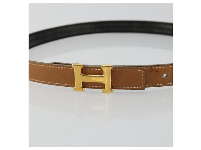 Hermès HERMES Constance Mini Belt Leather Beige Gold Auth 180888 D'oro - vista 5