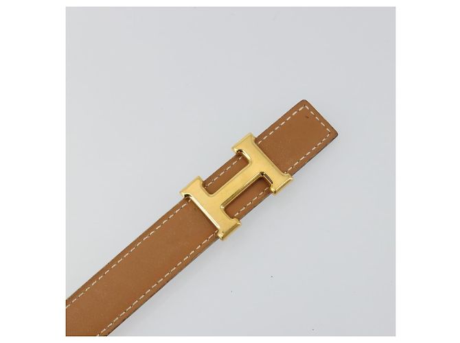 Hermès HERMES Constance Mini Belt Leather Beige Gold Auth 180888 D'oro - vista 6