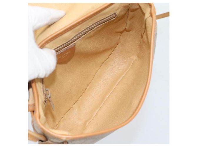 Céline Borsa a Spalla CELINE in Tela Macadam PVC Beige Oro Auth 183000A D'oro - vista 10