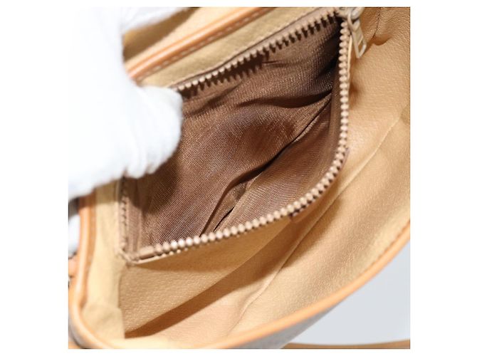Céline Borsa a Spalla CELINE in Tela Macadam PVC Beige Oro Auth 183000A D'oro - vista 11