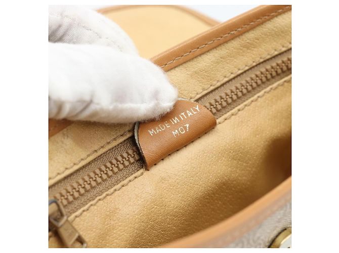 Céline Borsa a Spalla CELINE in Tela Macadam PVC Beige Oro Auth 183000A D'oro - vista 12