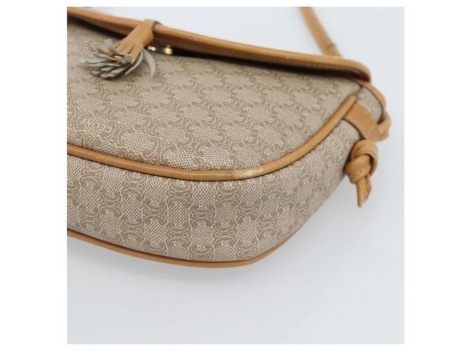 Céline Borsa a Spalla CELINE in Tela Macadam PVC Beige Oro Auth 183000A D'oro - vista 14