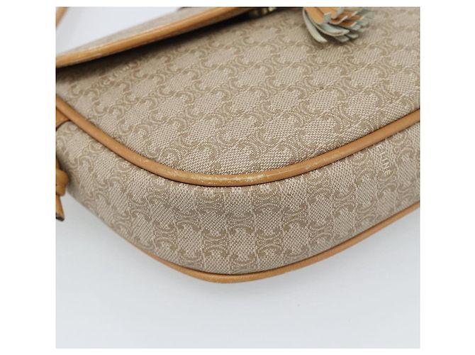 Céline Borsa a Spalla CELINE in Tela Macadam PVC Beige Oro Auth 183000A D'oro - vista 15