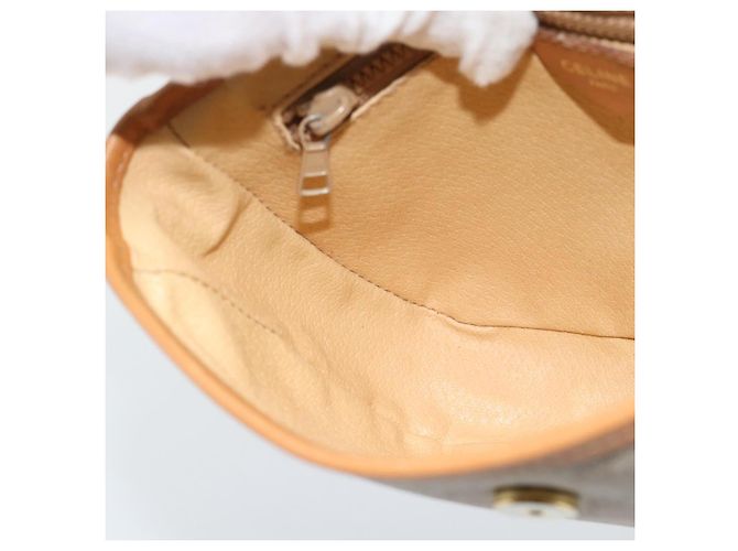 Céline Borsa a Spalla CELINE in Tela Macadam PVC Beige Oro Auth 183000A D'oro - vista 21