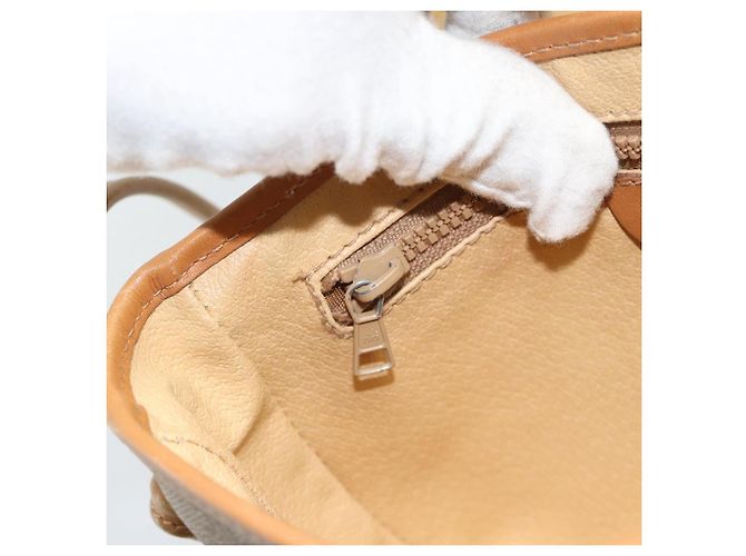 Céline Borsa a Spalla CELINE in Tela Macadam PVC Beige Oro Auth 183000A D'oro - vista 22