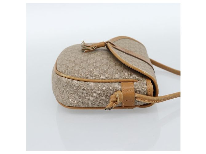 Céline Borsa a Spalla CELINE in Tela Macadam PVC Beige Oro Auth 183000A D'oro - vista 4