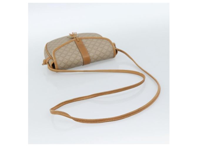 Céline Borsa a Spalla CELINE in Tela Macadam PVC Beige Oro Auth 183000A D'oro - vista 7
