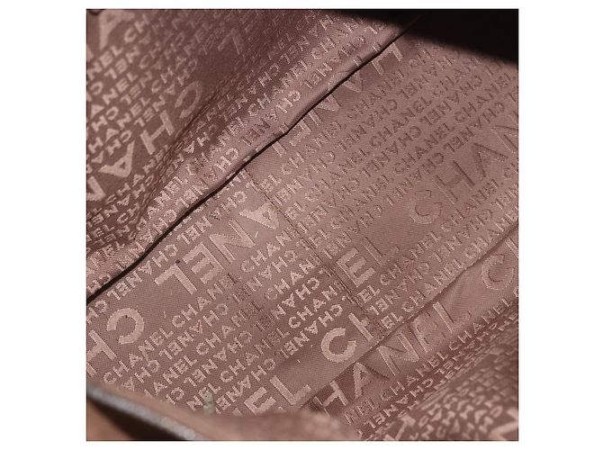 Bolsa CHANEL Choco Bar em pele de cordeiro marrom com CC prateado Autêntica 183856 Prata - vista 10
