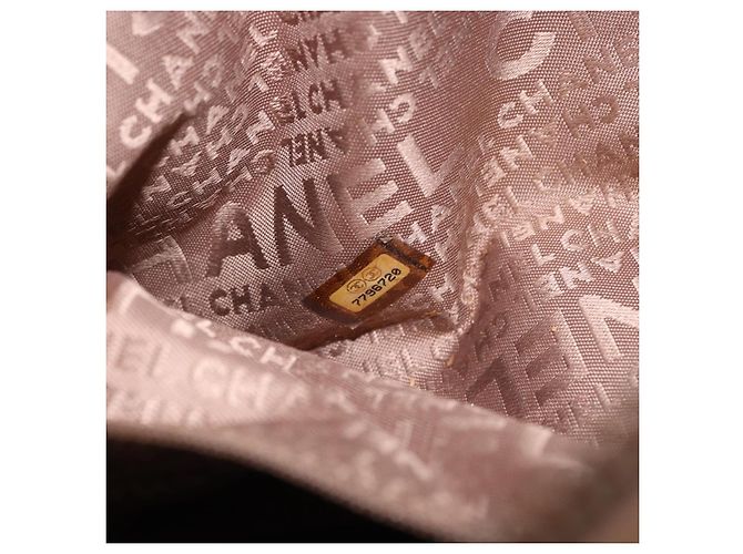 Bolsa CHANEL Choco Bar em pele de cordeiro marrom com CC prateado Autêntica 183856 Prata - vista 11