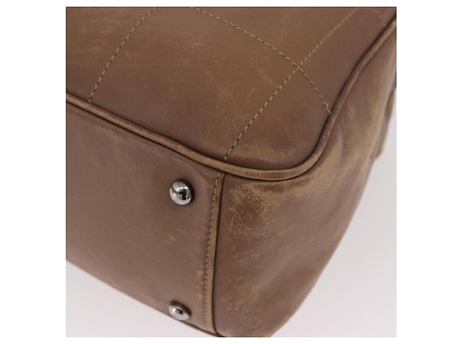 Bolsa CHANEL Choco Bar em pele de cordeiro marrom com CC prateado Autêntica 183856 Prata - vista 15