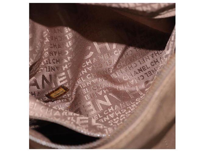 Bolsa CHANEL Choco Bar em pele de cordeiro marrom com CC prateado Autêntica 183856 Prata - vista 23