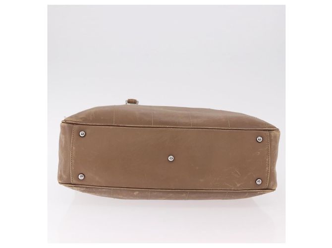 Bolsa CHANEL Choco Bar em pele de cordeiro marrom com CC prateado Autêntica 183856 Prata - vista 5