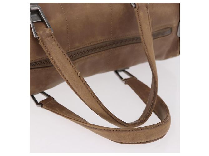 Bolsa CHANEL Choco Bar em pele de cordeiro marrom com CC prateado Autêntica 183856 Prata - vista 7