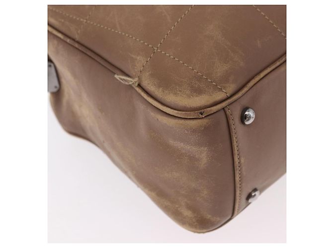 Bolsa CHANEL Choco Bar em pele de cordeiro marrom com CC prateado Autêntica 183856 Prata - vista 8