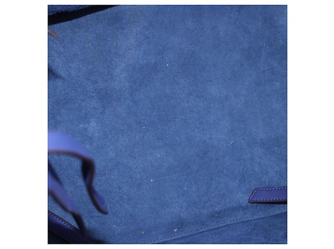 Céline Borsa CELINE Luggage Phantom in pelle blu argento autentica ep14638A - vista 11