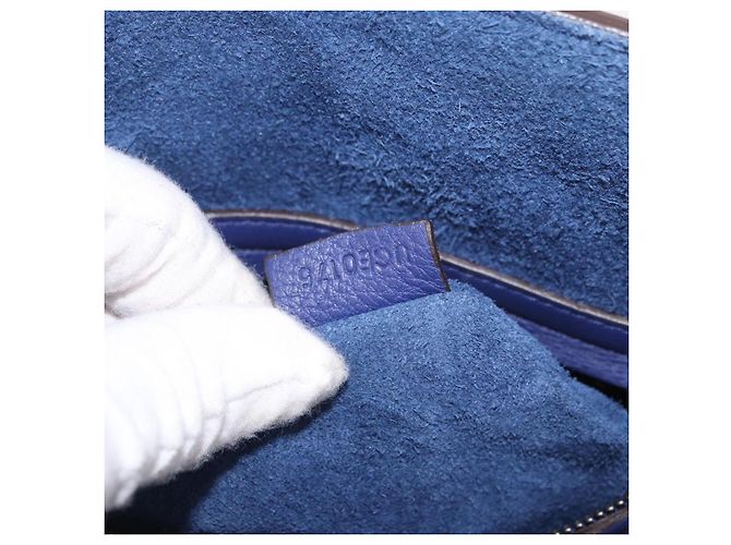 Céline Borsa CELINE Luggage Phantom in pelle blu argento autentica ep14638A - vista 12