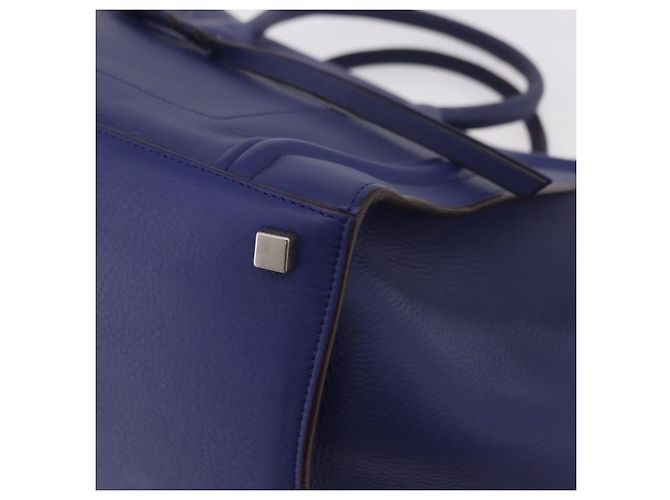 Céline Borsa CELINE Luggage Phantom in pelle blu argento autentica ep14638A - vista 14