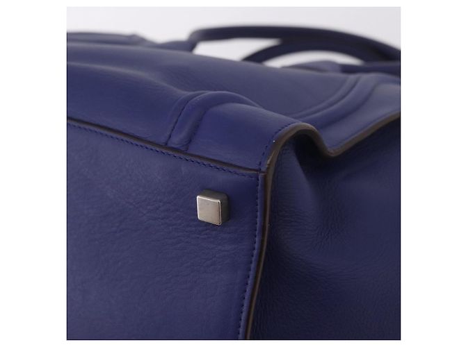 Céline Borsa CELINE Luggage Phantom in pelle blu argento autentica ep14638A - vista 16