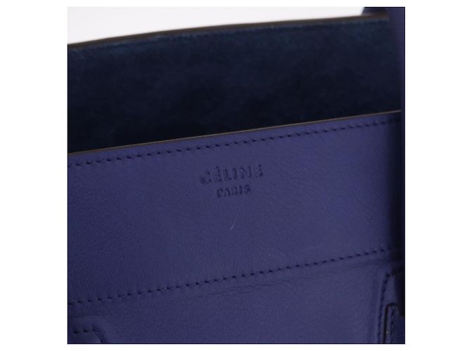 Céline Borsa CELINE Luggage Phantom in pelle blu argento autentica ep14638A - vista 17