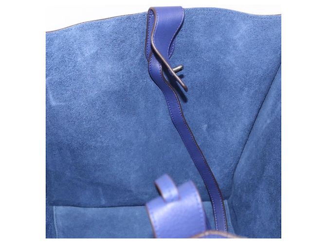 Céline Borsa CELINE Luggage Phantom in pelle blu argento autentica ep14638A - vista 18