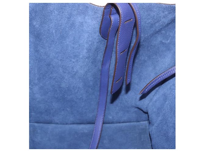 Céline Borsa CELINE Luggage Phantom in pelle blu argento autentica ep14638A - vista 19