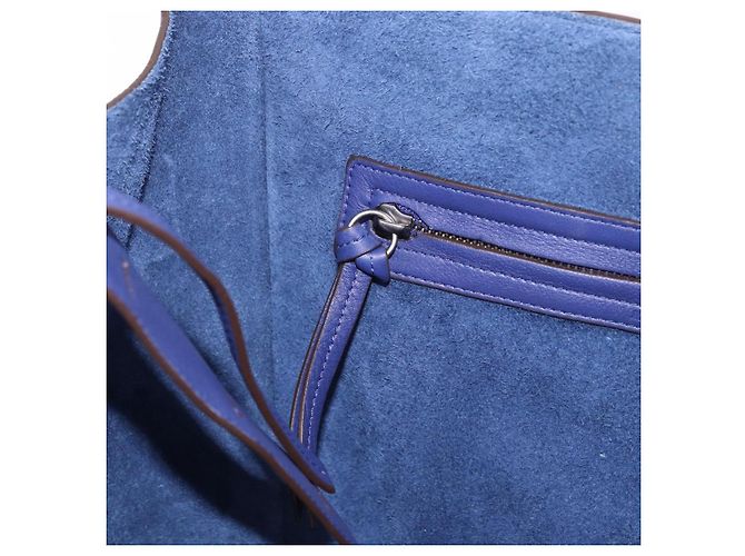 Céline Borsa CELINE Luggage Phantom in pelle blu argento autentica ep14638A - vista 20