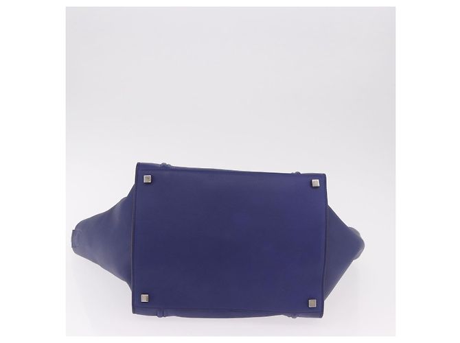 Céline Borsa CELINE Luggage Phantom in pelle blu argento autentica ep14638A - vista 5