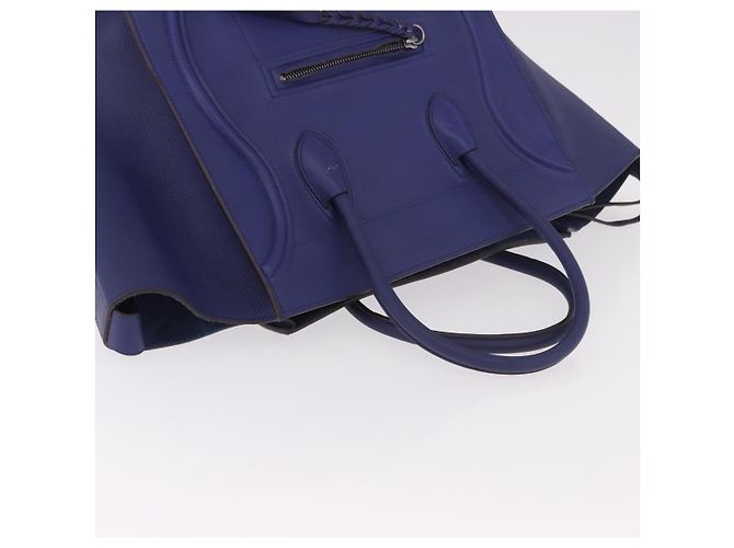 Céline Borsa CELINE Luggage Phantom in pelle blu argento autentica ep14638A - vista 6