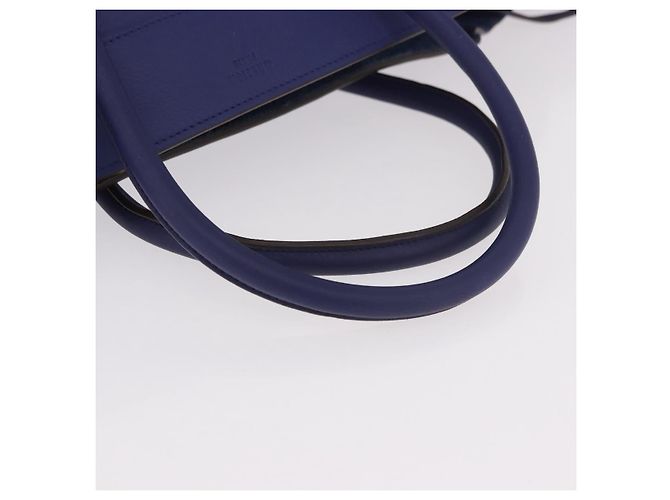 Céline Borsa CELINE Luggage Phantom in pelle blu argento autentica ep14638A - vista 7