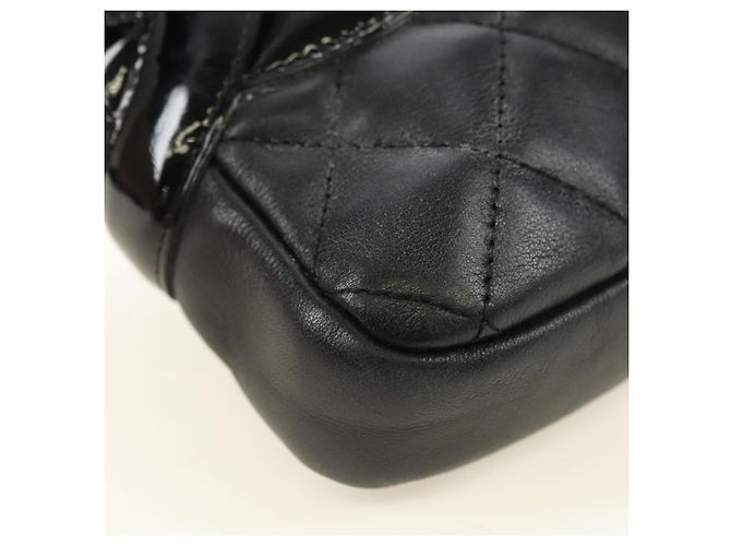 CHANEL Cambon Line Shoulder Bag Pelle Nera Argento CC Auth ka4610V Nero - vista 15
