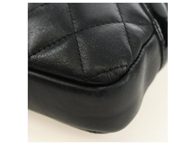 CHANEL Cambon Line Shoulder Bag Pelle Nera Argento CC Auth ka4610V Nero - vista 18