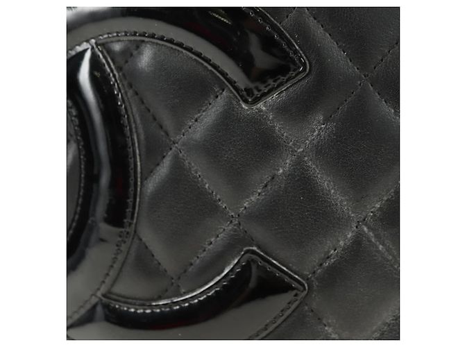 CHANEL Cambon Line Shoulder Bag Pelle Nera Argento CC Auth ka4610V Nero - vista 2