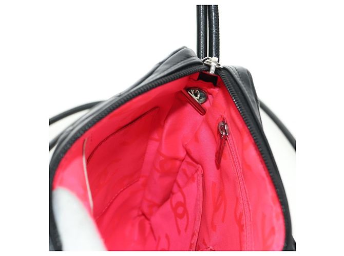 CHANEL Cambon Line Shoulder Bag Pelle Nera Argento CC Auth ka4610V Nero - vista 21