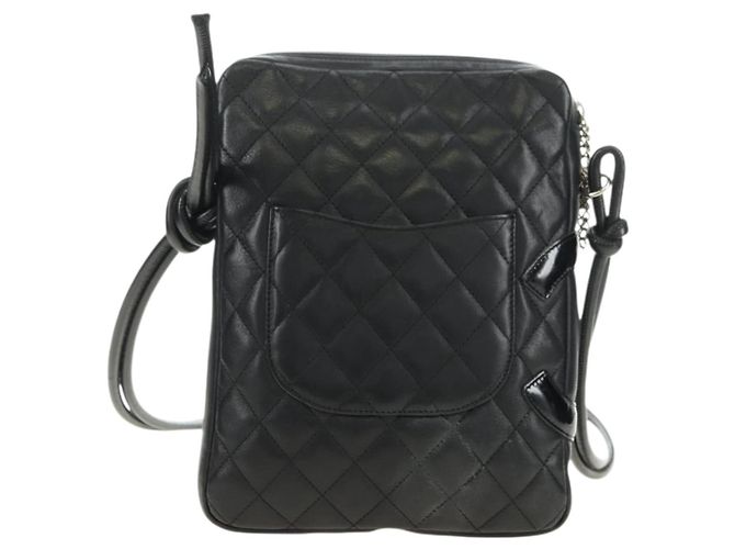 CHANEL Cambon Line Shoulder Bag Pelle Nera Argento CC Auth ka4610V Nero - vista 3