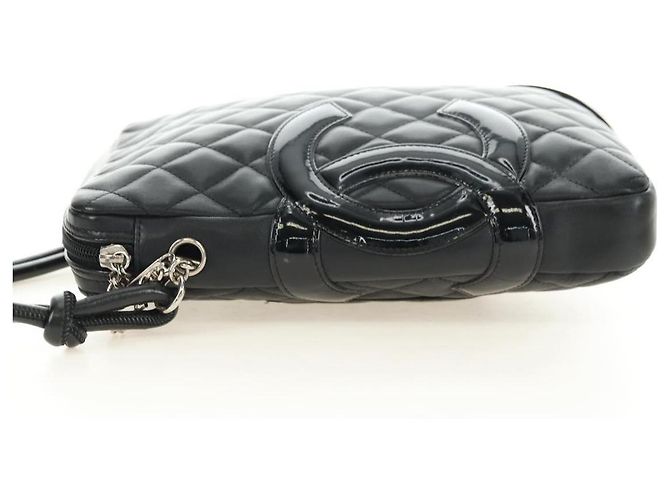 CHANEL Cambon Line Shoulder Bag Pelle Nera Argento CC Auth ka4610V Nero - vista 4