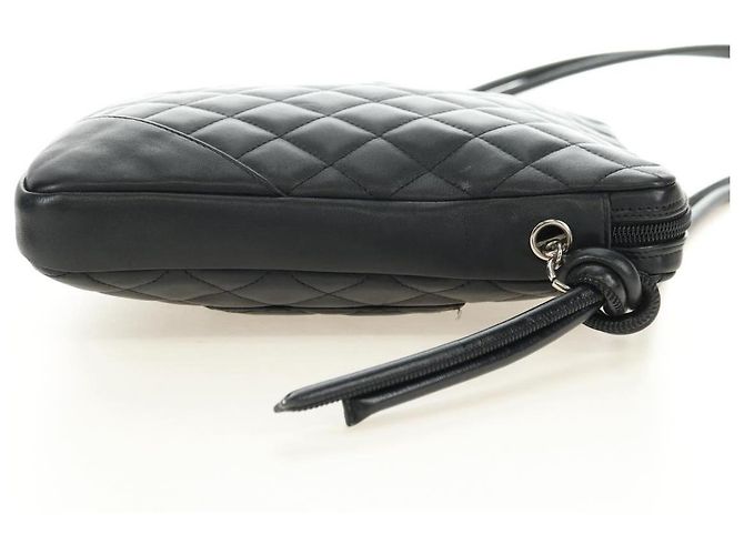 CHANEL Cambon Line Shoulder Bag Pelle Nera Argento CC Auth ka4610V Nero - vista 5