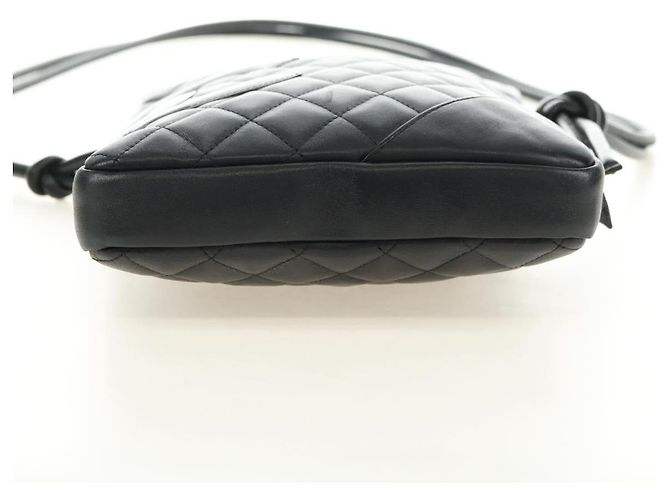 CHANEL Cambon Line Shoulder Bag Pelle Nera Argento CC Auth ka4610V Nero - vista 6