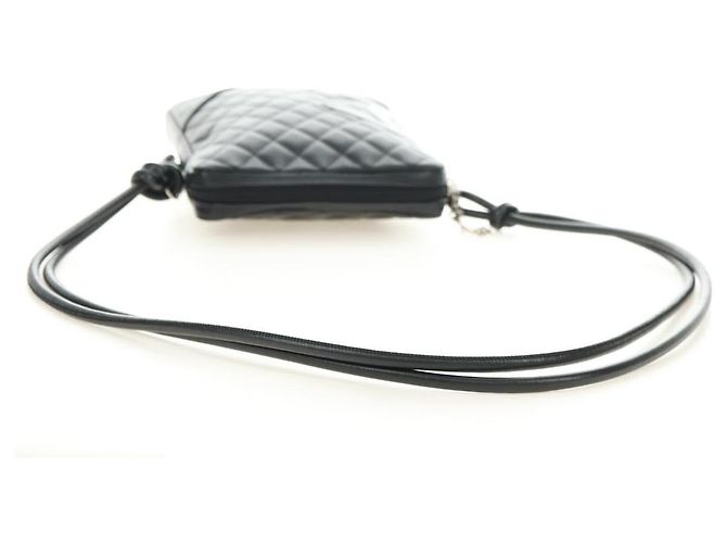 CHANEL Cambon Line Shoulder Bag Pelle Nera Argento CC Auth ka4610V Nero - vista 8