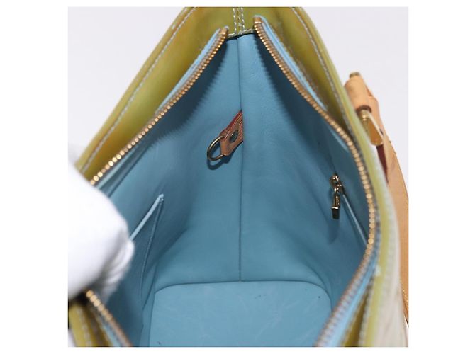 LOUIS VUITTON Borsa Monogram Vernis Houston Baby Blue M91005 LV Auth gh2092 Blu chiaro - vista 19