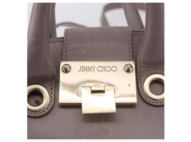 Borsa Jimmy Choo in pelle 2way Grigio Oro Auth bs35431 Marrone D'oro - vista 19
