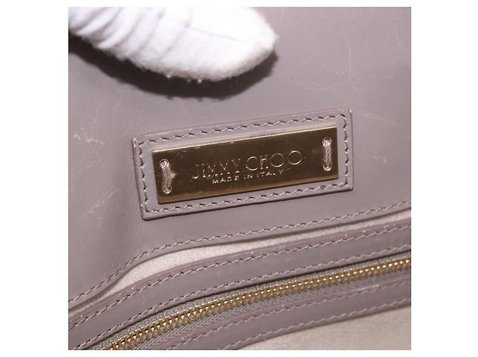 Borsa Jimmy Choo in pelle 2way Grigio Oro Auth bs35431 Marrone D'oro - vista 20