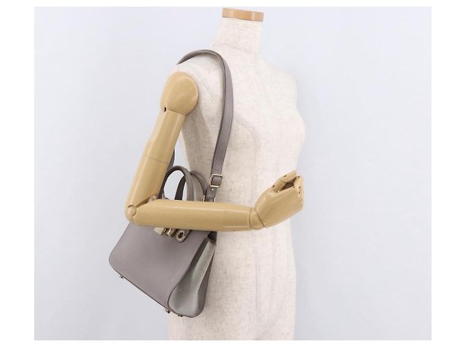 Borsa Jimmy Choo in pelle 2way Grigio Oro Auth bs35431 Marrone D'oro - vista 24
