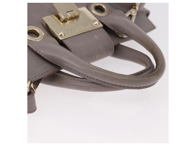 Borsa Jimmy Choo in pelle 2way Grigio Oro Auth bs35431 Marrone D'oro - vista 7