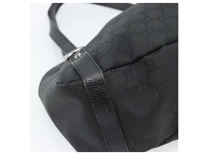 Sac cabas GUCCI GG Canvas Abbey Black Silver 293578 Auth 183995V Noir Argenté - vue 14