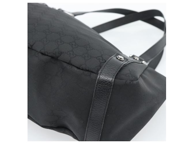 Sac cabas GUCCI GG Canvas Abbey Black Silver 293578 Auth 183995V Noir Argenté - vue 15