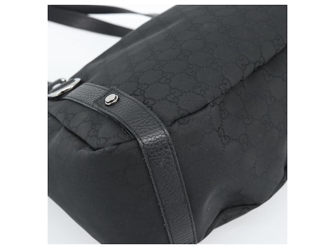 Sac cabas GUCCI GG Canvas Abbey Black Silver 293578 Auth 183995V Noir Argenté - vue 16